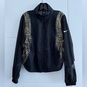 Nike black partial mesh jacket
